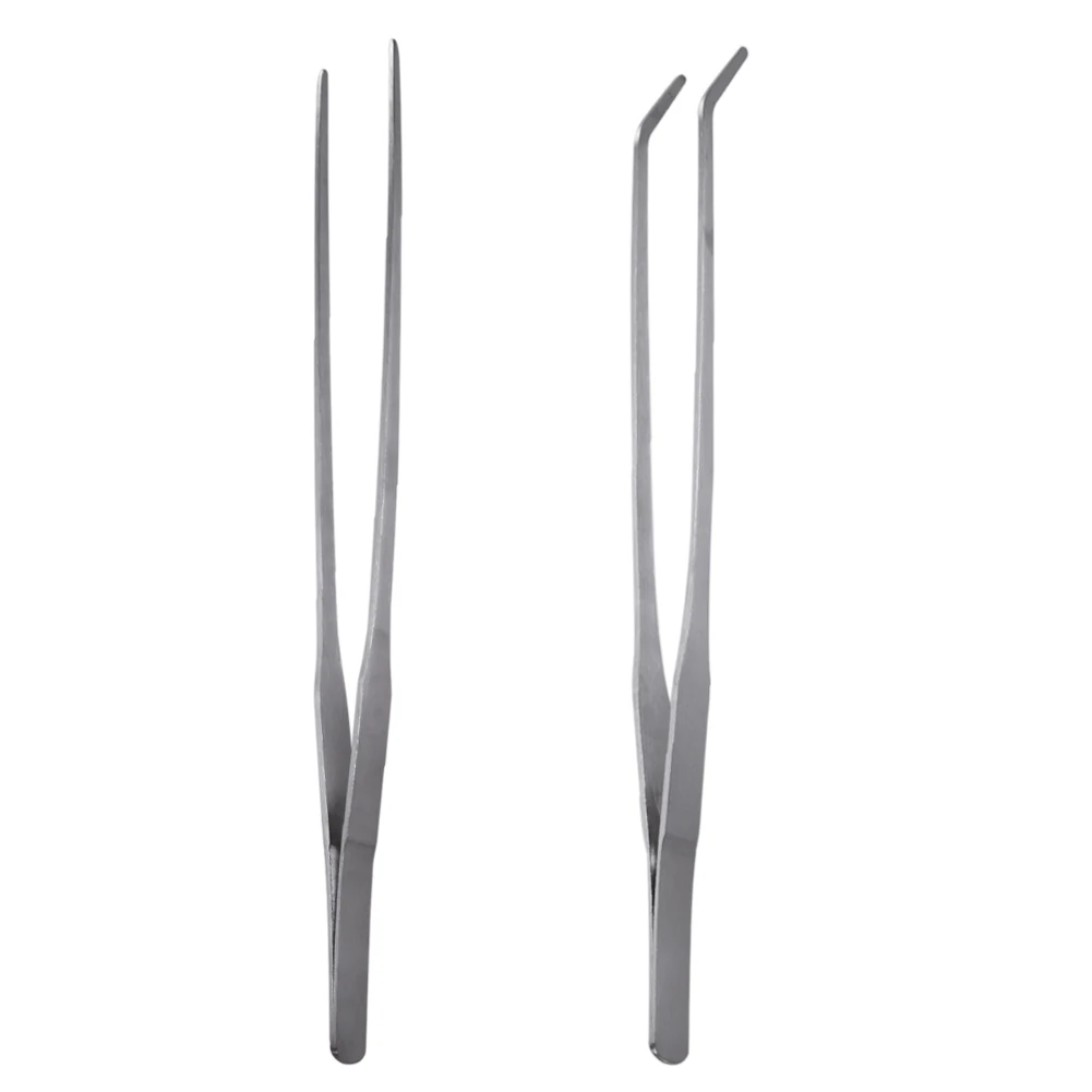 Stainless Steel Aquarium Tweezers Pliers Fish Tank Plant Aquascape Tools Straight Curved Forceps Clip Aquatic Feeding Tongs 27cm thumbnail 3