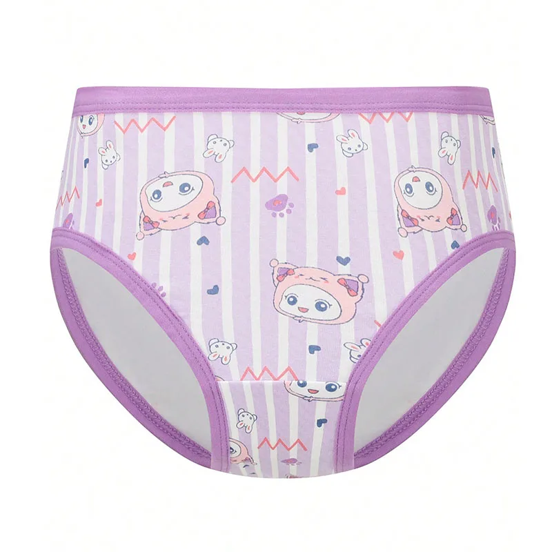 4-Piece Cute Girls Panties Premium Comfortable Cotton Baby Girl Briefs Age 2-9 Pretty Kitty Pattern Children's Underwear Bottoms thumbnail 3