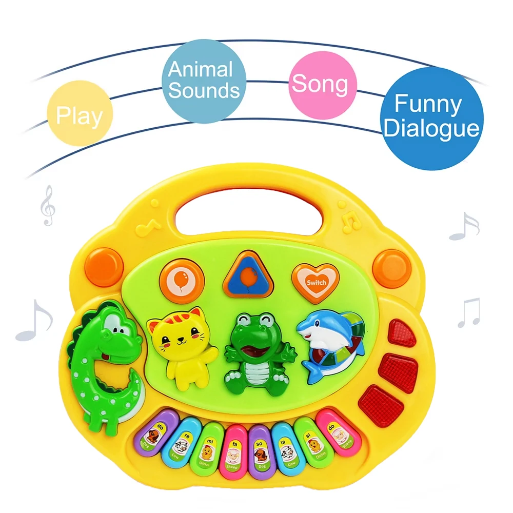 Kids Cartoon Piano Keyboard Game with Flashing Light Music Animal Sounds Baby Instrument Music Toys Educational Toys Kids Gifts thumbnail 3