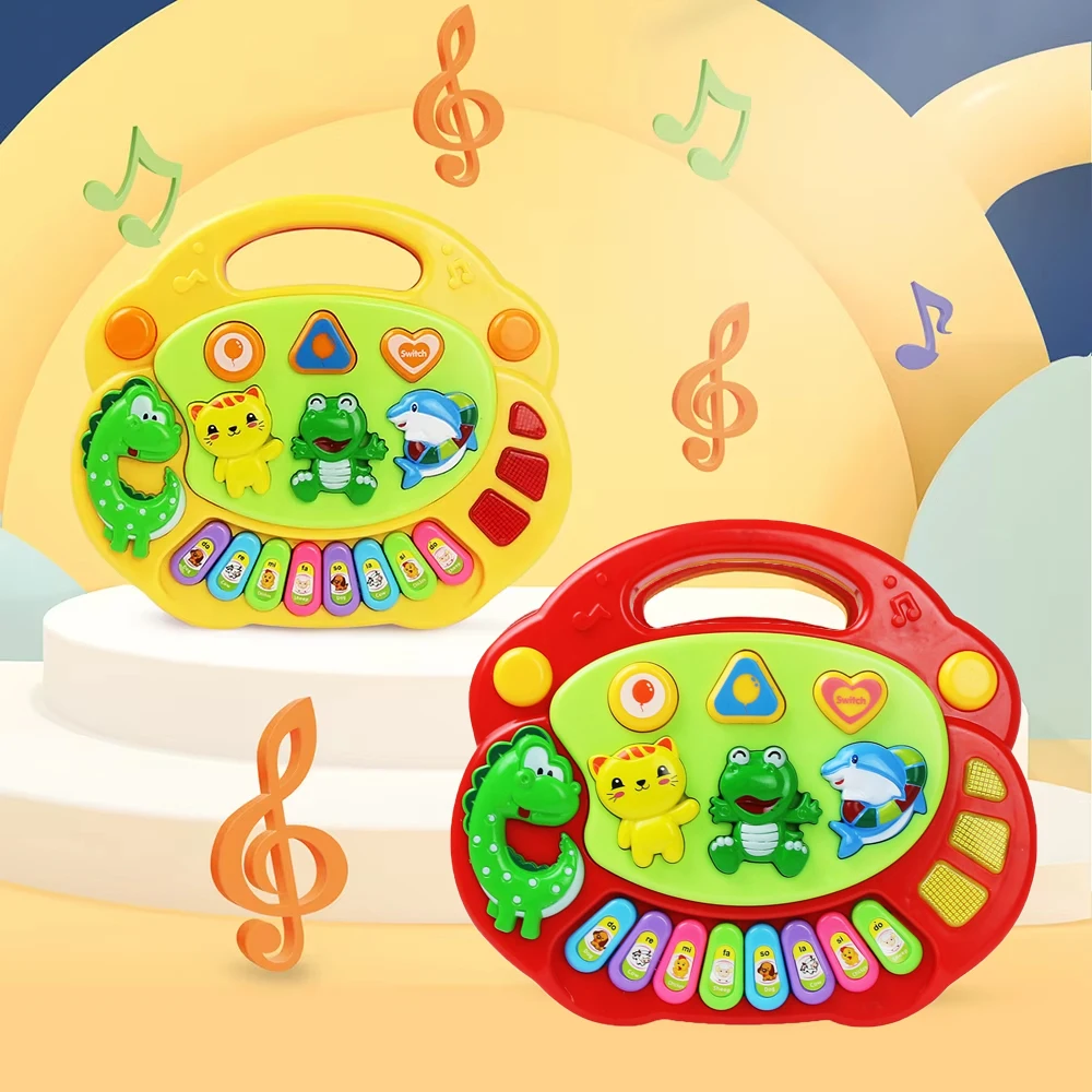 Kids Cartoon Piano Keyboard Game with Flashing Light Music Animal Sounds Baby Instrument Music Toys Educational Toys Kids Gifts thumbnail 4
