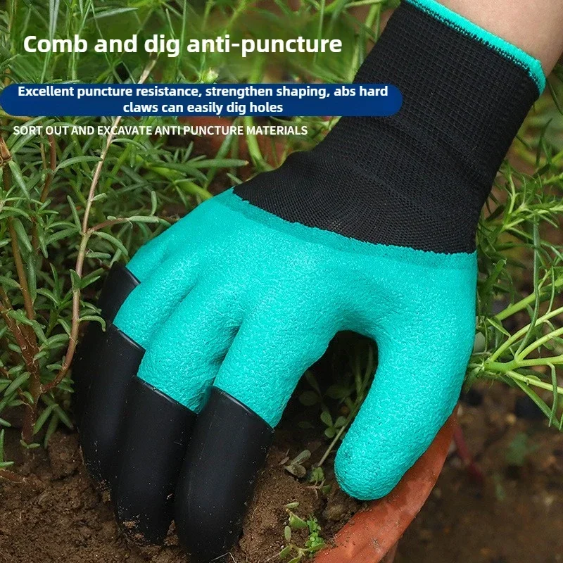 1-10Pairs Gardening Gloves with Claws  Latex Work Gloves Waterproof Anti Slip Durable Planting Digging Outdoor Work Gloves thumbnail 3
