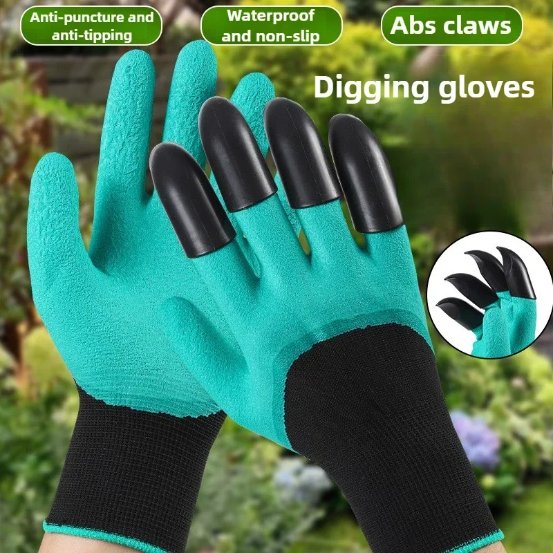 1-10Pairs Gardening Gloves with Claws  Latex Work Gloves Waterproof Anti Slip Durable Planting Digging Outdoor Work Gloves thumbnail 2