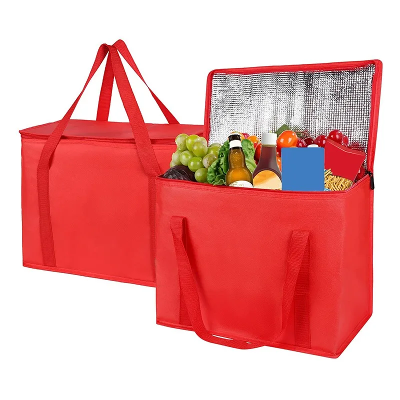 Insulated-Thermal Cooler Bag Insulation To Keep Cold Large Capacity Portable Lunch Bag Zip Picnic Camping Food Bag Grocery Bag thumbnail 2