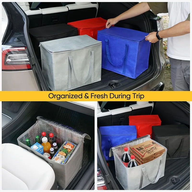 Insulated-Thermal Cooler Bag Insulation To Keep Cold Large Capacity Portable Lunch Bag Zip Picnic Camping Food Bag Grocery Bag thumbnail 6