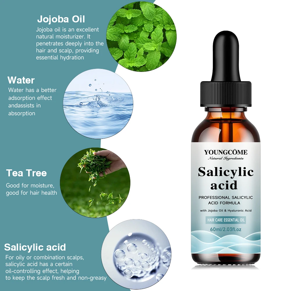 Salicylic Acid Hair Shampoo Magical Repair Damage Frizzy Soft Smooth Shiny Hair Deep Clean Moisturizing Keratin Hair Care Essent thumbnail 2