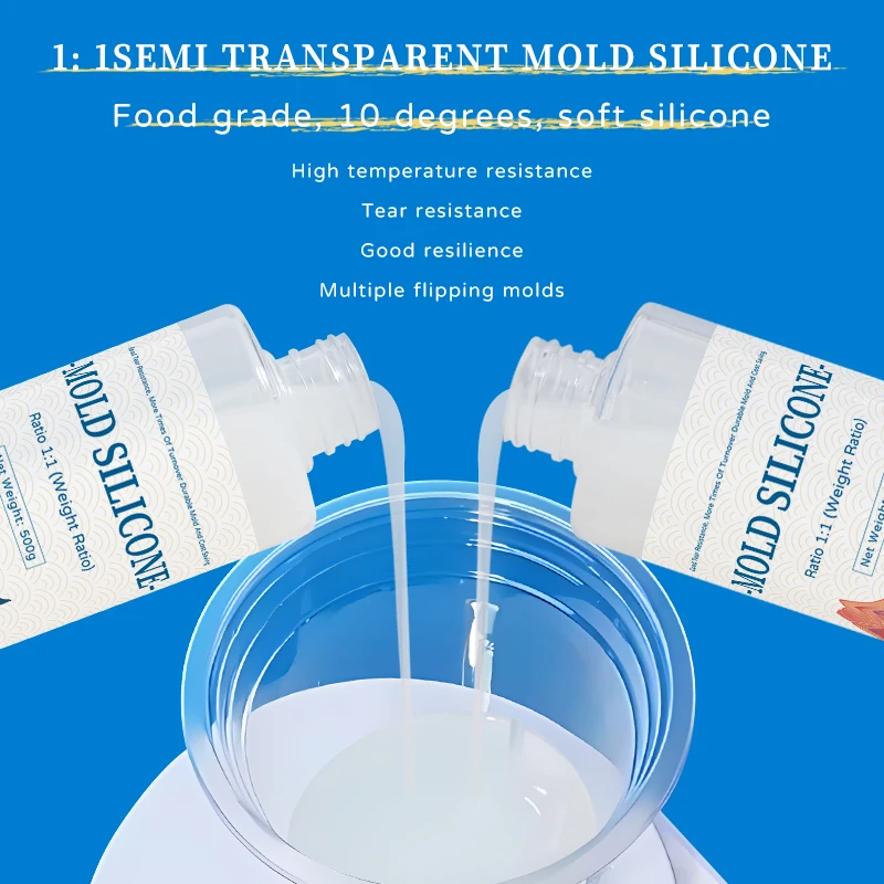 DIY Silicone Mold Making AB 1:1 Liquid Rubber Silicona Liquida Para Mold Fast Curing Mold Making Silicone Kit Cured 200g 500g thumbnail 4