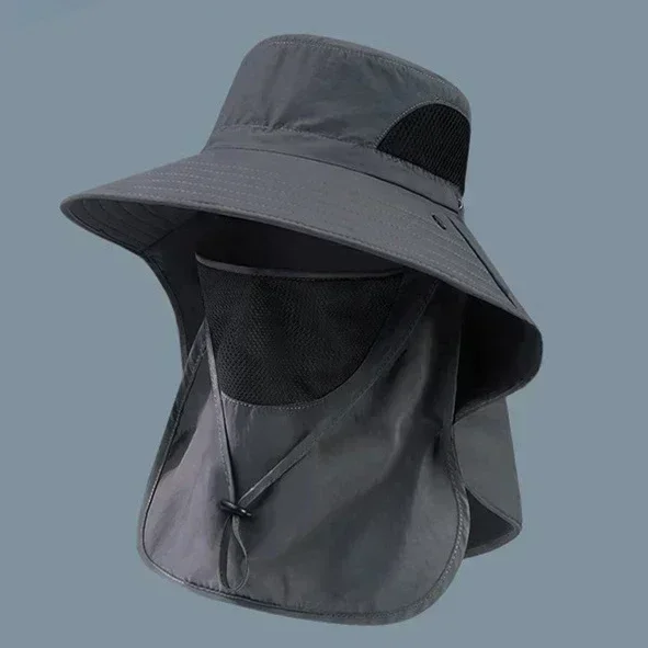 Summer Sun Hats UV Protection Outdoor Hunting Fishing Cap for Men Women Hiking Camping Visor Bucket Hat Removable Fisherman Hat