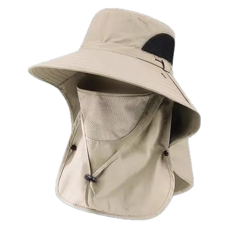 Summer Sun Hats UV Protection Outdoor Hunting Fishing Cap for Men Women Hiking Camping Visor Bucket Hat Removable Fisherman Hat thumbnail 5