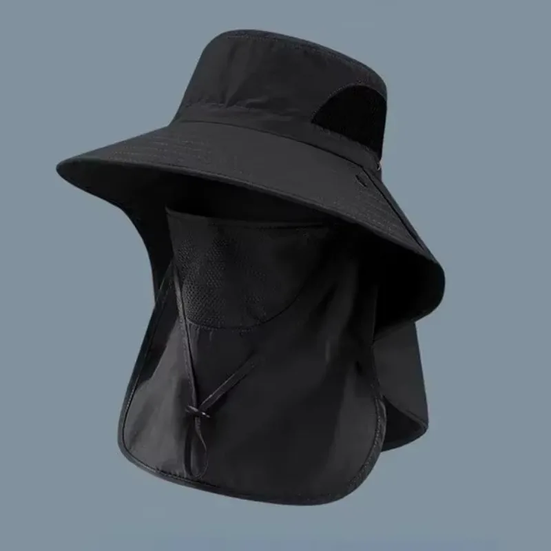 Summer Sun Hats UV Protection Outdoor Hunting Fishing Cap for Men Women Hiking Camping Visor Bucket Hat Removable Fisherman Hat thumbnail 6