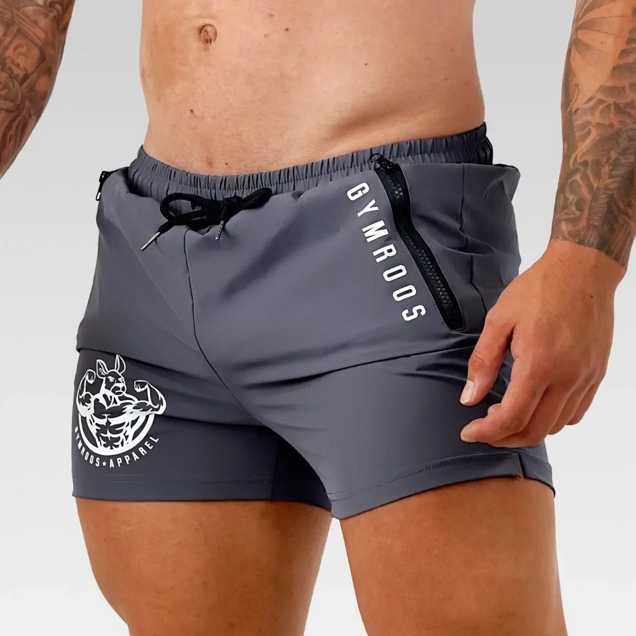 Sports Shorts Men Gym Workout Running Shorts Bodybuilding Joggers Summer Fitness Training Jogging Short Pants Male Beach pants thumbnail 3