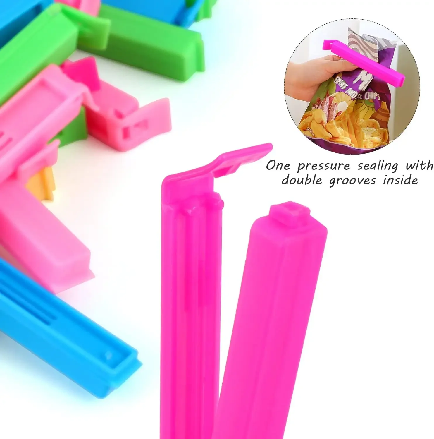 10/5PCS Portable Kitchen Storage Food Snack Seal Sealing Bag Clips Sealer Clamp Plastic Tool Kitchen Accessories Food Bag Clips thumbnail 2