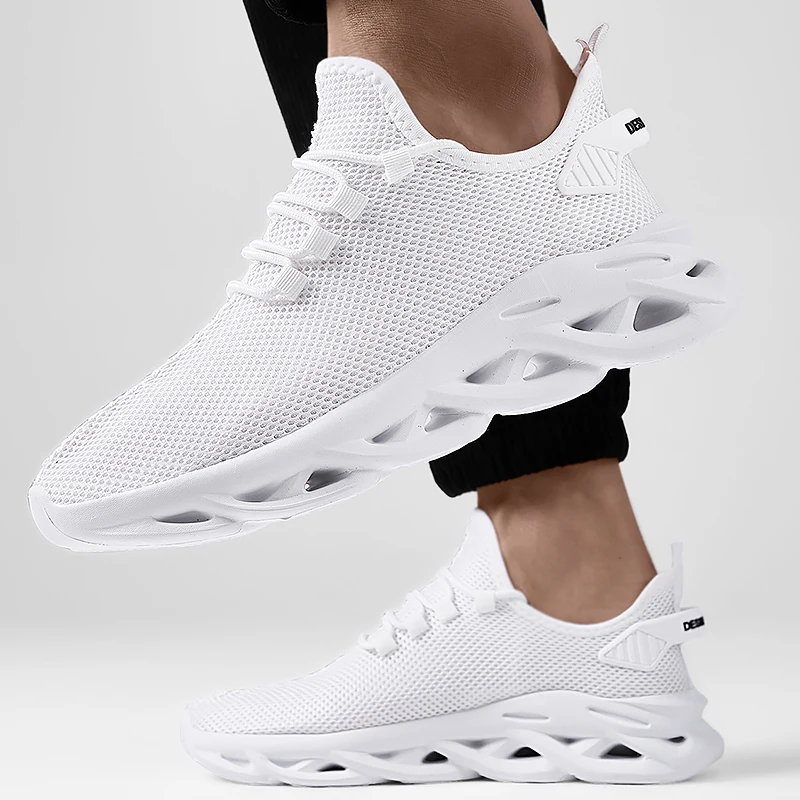 Summer Men Casual Sports Running Shoes Breathable Lightweight Sneakers Outdoor Mesh Black Athletic Jogging Tennis Walking Shoe thumbnail 3