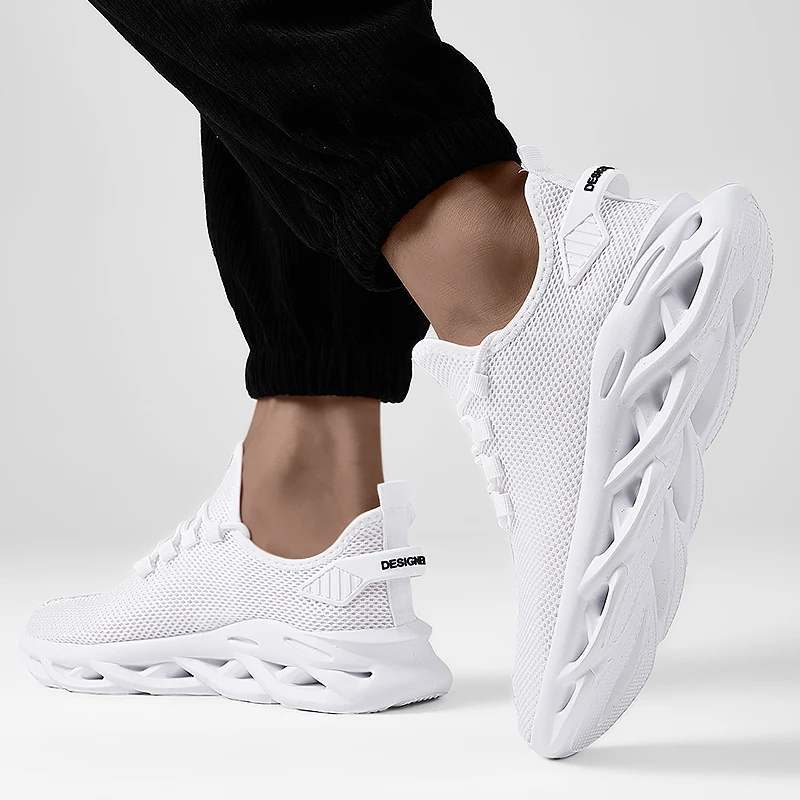 Summer Men Casual Sports Running Shoes Breathable Lightweight Sneakers Outdoor Mesh Black Athletic Jogging Tennis Walking Shoe thumbnail 4