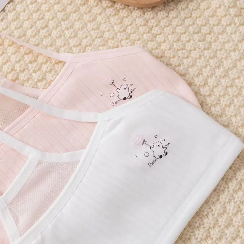 3pcs Girls' Vest Underwear 8-14 Year Old Youth Bra Soft Comfortable Skin Friendly Training Sports Vest Breathable Girls Bra thumbnail 6