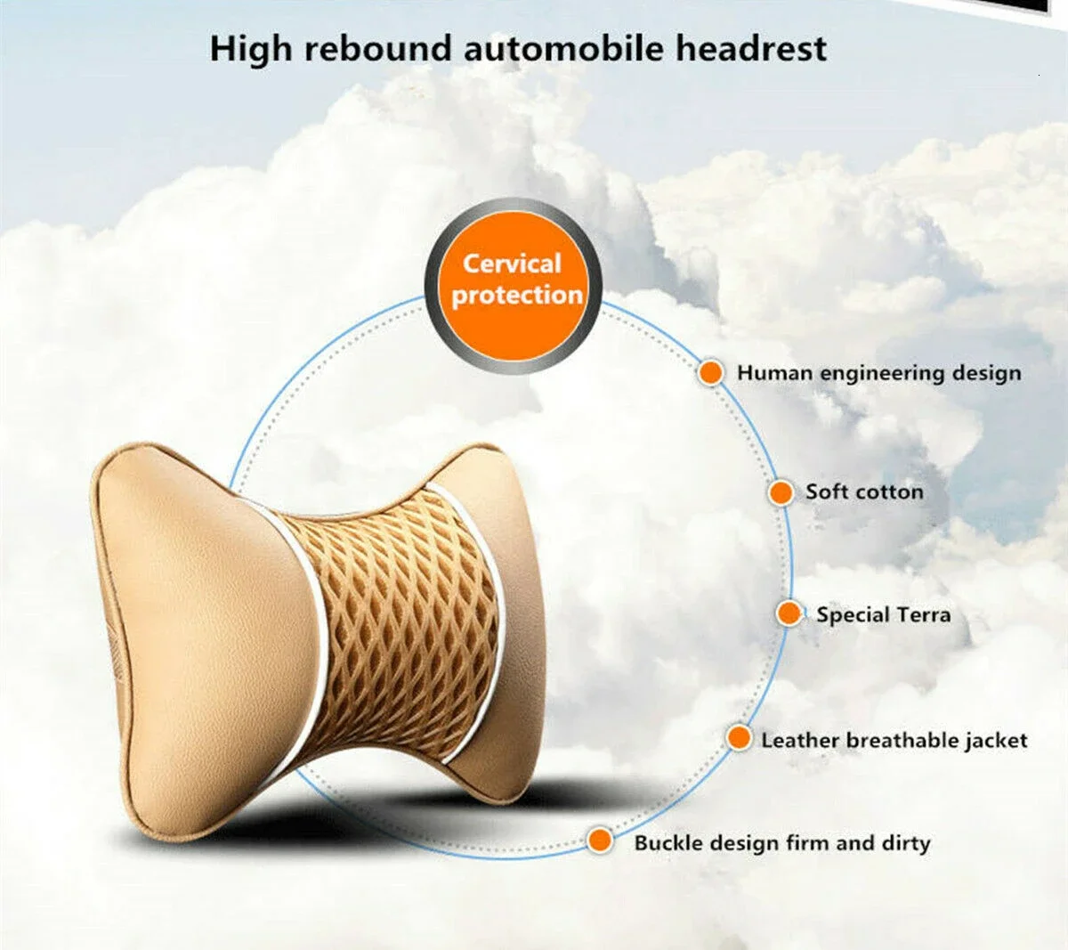 2Pcs PU Leather Knitted Car Pillows Headrest Neck Rest Cushion Support Seat Accessories Auto Black Safety Pillow Universal Decor thumbnail 6