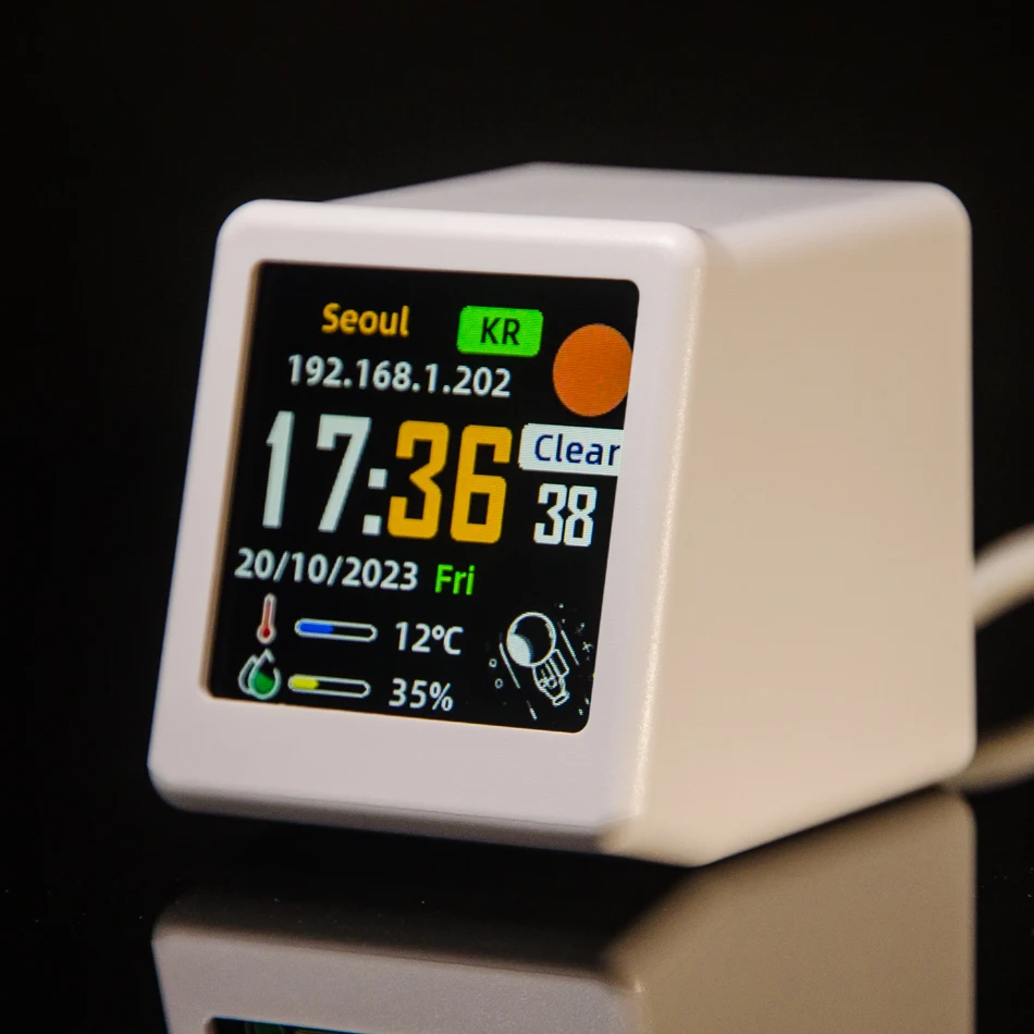 GeekMagic Smalltv-Ultra Smart gift Desktop Bed Clock WiFi Weather Forecast Station for Desktop photo Album with Gif Animation thumbnail 6