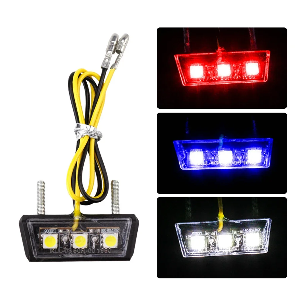 Motorcycle License Plate LED light Waterproof 12V Motorcycle License Light Rear Tail Lamp Indicators Motorbike Parts Universal thumbnail 6
