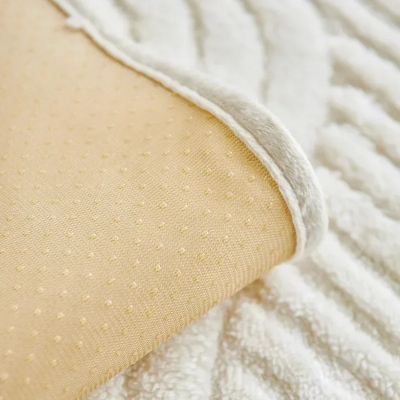 1PC Wave Striped Sofa Cover Solid Color Thicken Plush Sofa Towel Covers Non-slip Couch Slipcovers Sofa Mat for Living Room thumbnail 2