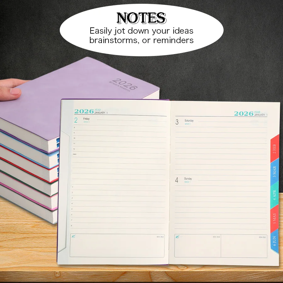 365-Day 2026 Portable A5 Pocket Planner Pu Cover Daily Weekly Schedule Notebook Calendar Journal School Office Supplies Agenda thumbnail 5