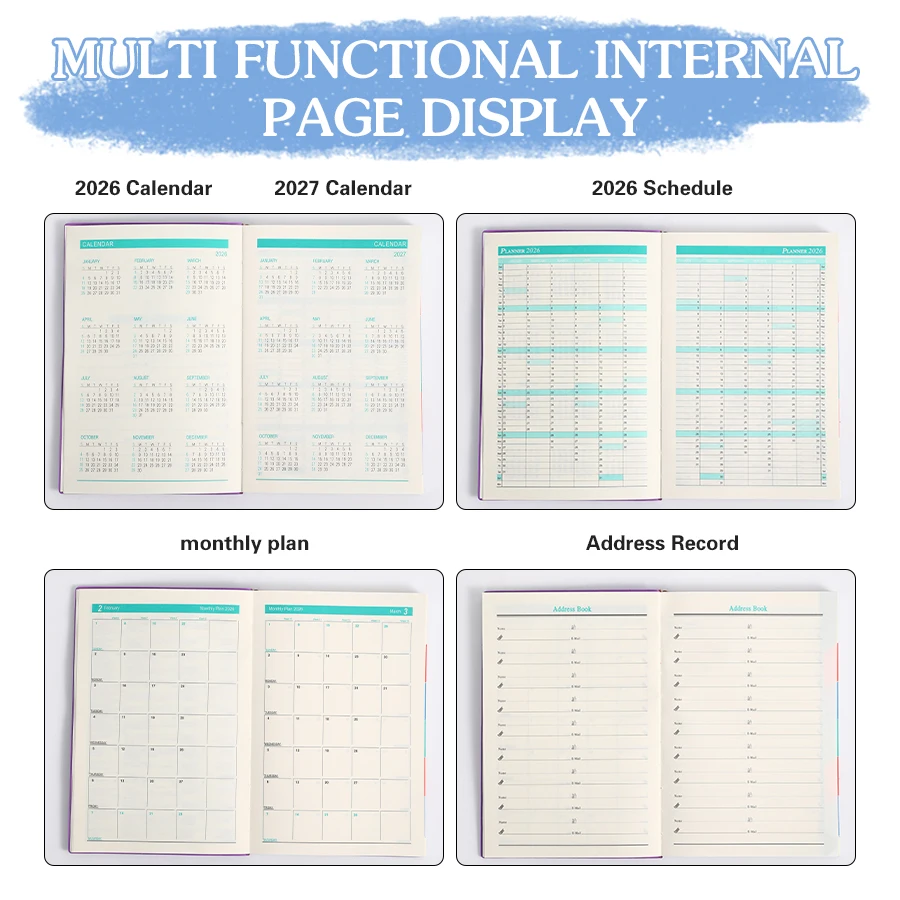365-Day 2026 Portable A5 Pocket Planner Pu Cover Daily Weekly Schedule Notebook Calendar Journal School Office Supplies Agenda thumbnail 4