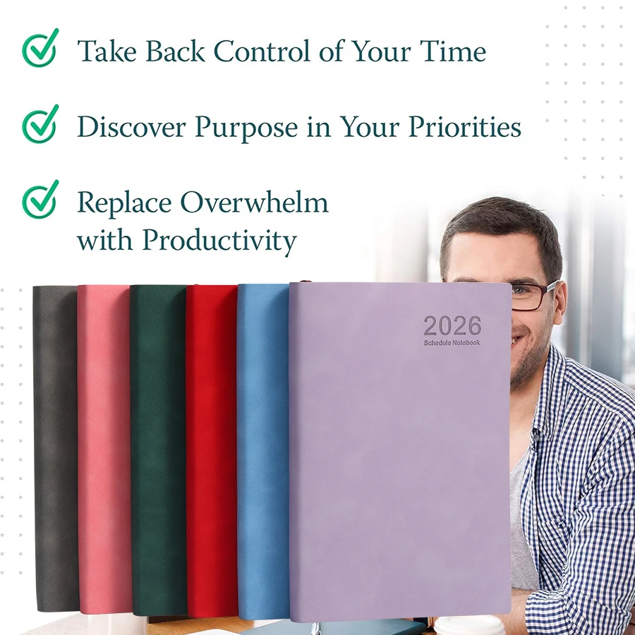 365-Day 2026 Portable A5 Pocket Planner Pu Cover Daily Weekly Schedule Notebook Calendar Journal School Office Supplies Agenda thumbnail 2
