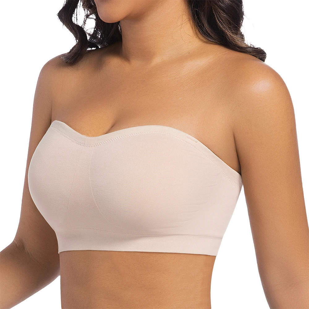 Strapless Invisible M-shaped Bra Solid For Women Summer New Non-slip Sexy Push-up Comfortable Underwear For Dress Brasieres