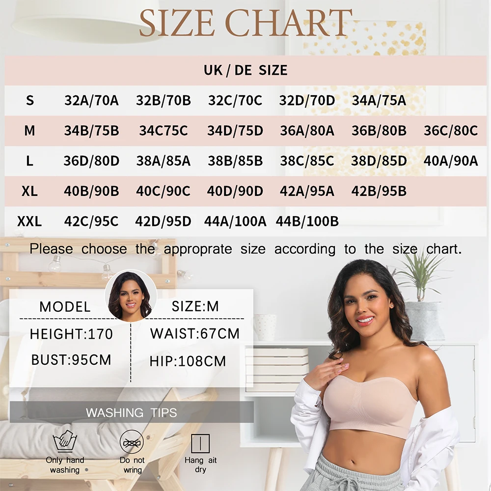 Strapless Invisible M-shaped Bra Solid For Women Summer New Non-slip Sexy Push-up Comfortable Underwear For Dress Brasieres thumbnail 6