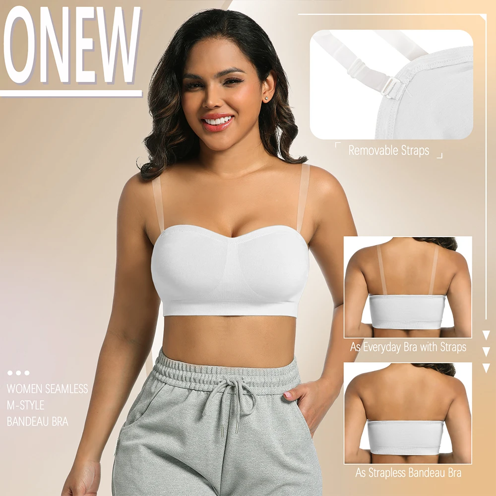 Strapless Invisible M-shaped Bra Solid For Women Summer New Non-slip Sexy Push-up Comfortable Underwear For Dress Brasieres thumbnail 5