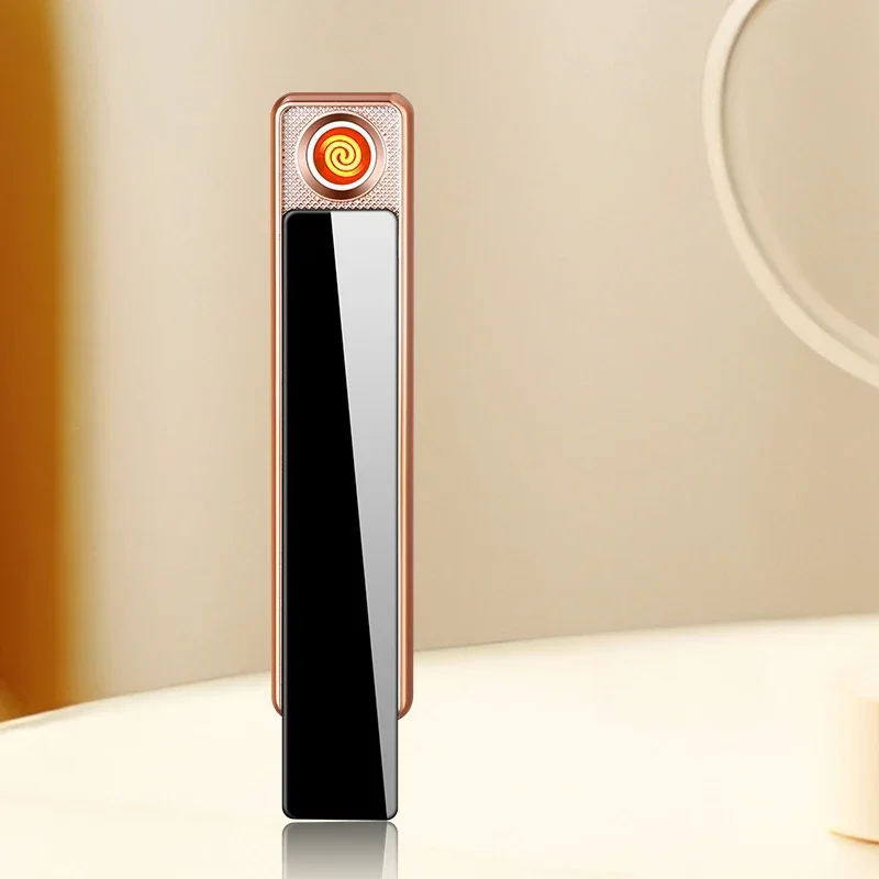 Mini Tungsten Electronic Cigarette Lighter, Portable Pull-down Ignition, Windproof USB Rechargeable Ultra-thin Lighters Men Gift thumbnail 2