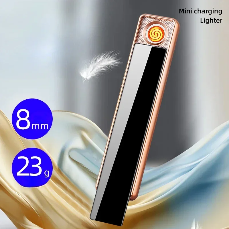 Mini Tungsten Electronic Cigarette Lighter, Portable Pull-down Ignition, Windproof USB Rechargeable Ultra-thin Lighters Men Gift thumbnail 6