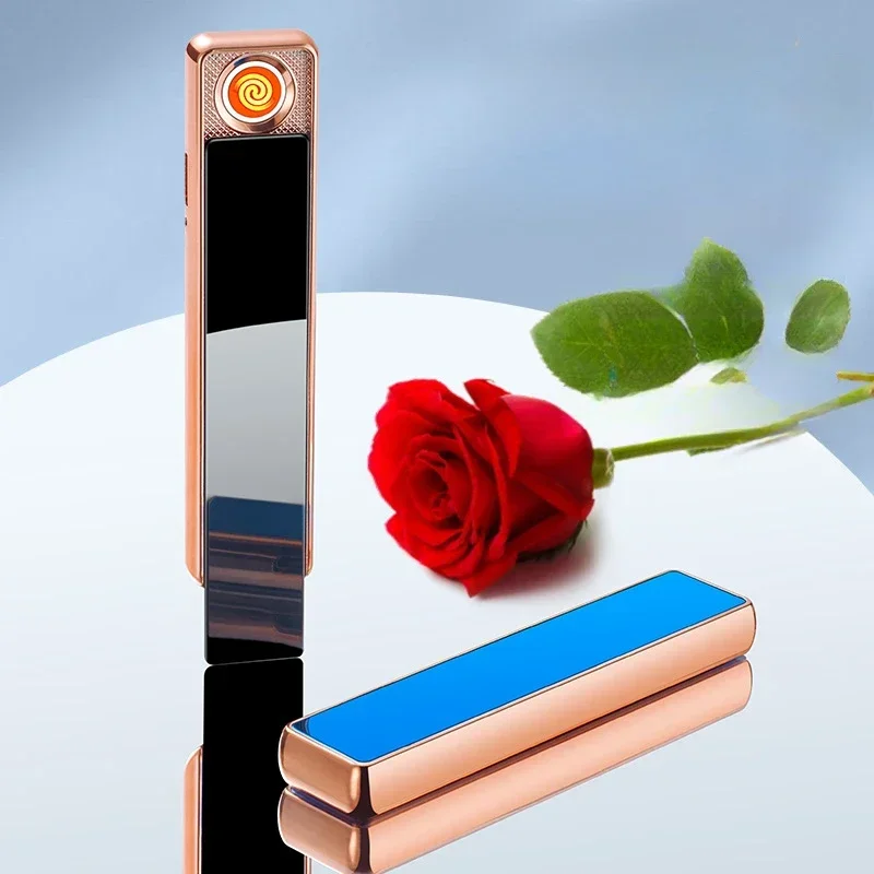 Mini Tungsten Electronic Cigarette Lighter, Portable Pull-down Ignition, Windproof USB Rechargeable Ultra-thin Lighters Men Gift thumbnail 4