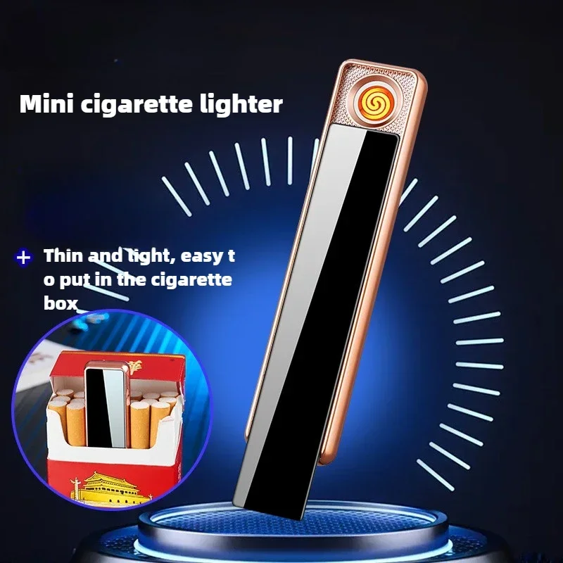 Mini Tungsten Electronic Cigarette Lighter, Portable Pull-down Ignition, Windproof USB Rechargeable Ultra-thin Lighters Men Gift thumbnail 3