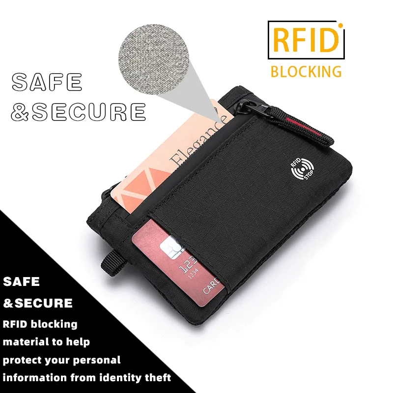 RFID Travel Wallet for Male Men Women Young Novelty Money Bag Purse Zipped Coin ID Card Holder Pocket Kids with Anti-theft Chain thumbnail 3