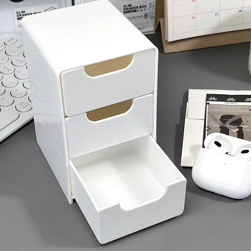 Chic 3-Tier Desk Organizer with Drawers - Ideal for Office Supplies, Jewelry & Cosmetics Storage - Portable Divider Box thumbnail 2