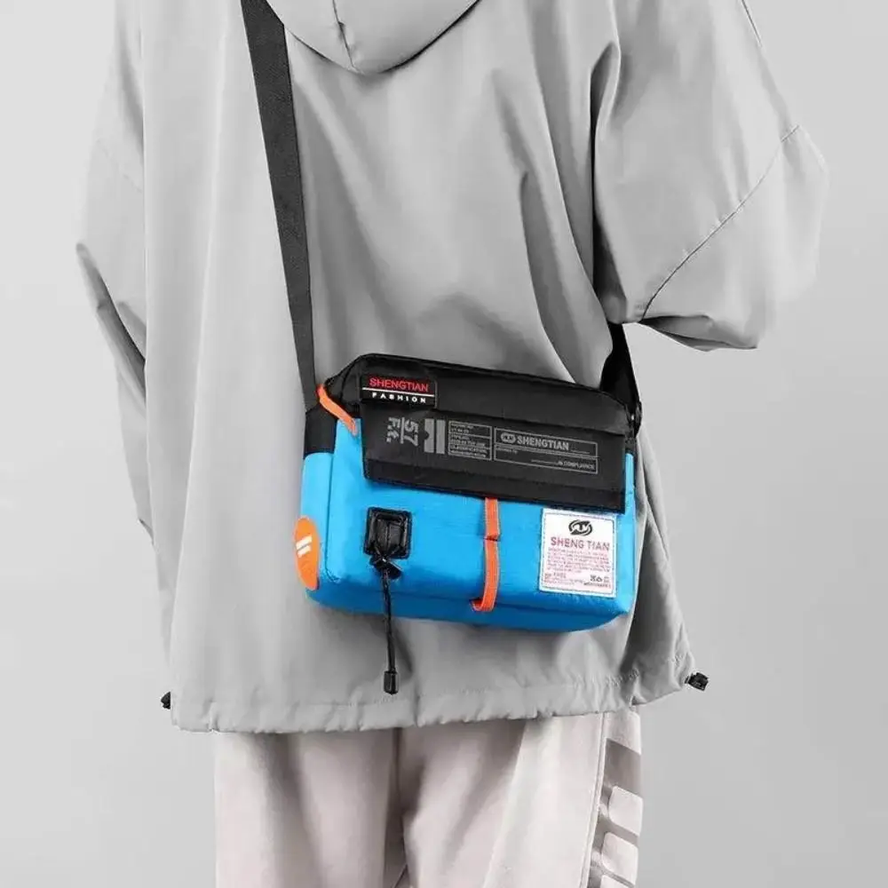 New Nylon Casual Crossbody Bag Color Contrast Waterproof Single Shoulder Bags Horizontal Large Capacity Sports Messenger Bags thumbnail 3