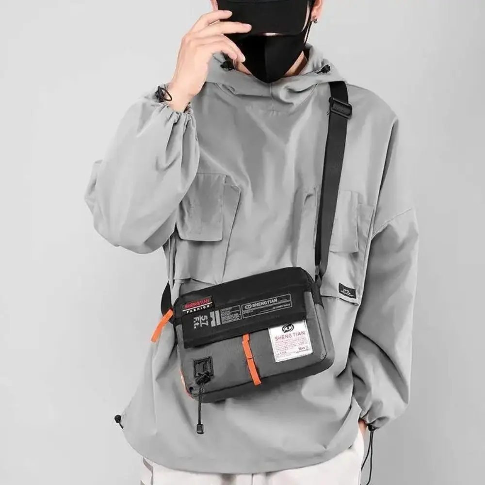 New Nylon Casual Crossbody Bag Color Contrast Waterproof Single Shoulder Bags Horizontal Large Capacity Sports Messenger Bags thumbnail 5
