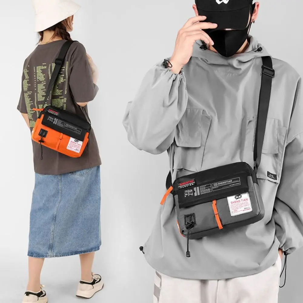 New Nylon Casual Crossbody Bag Color Contrast Waterproof Single Shoulder Bags Horizontal Large Capacity Sports Messenger Bags thumbnail 4