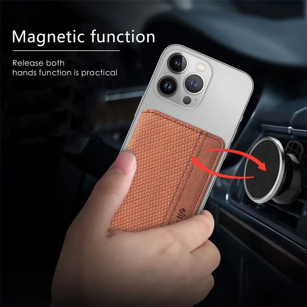 New Universal Phone Card Slot Multifunctional Leather Phone Holder Adhesive Creative Wallet Case Cell Phone thumbnail 2