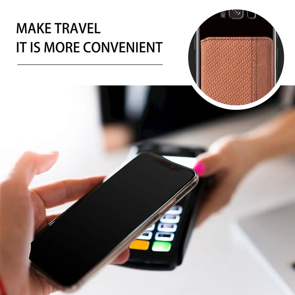 New Universal Phone Card Slot Multifunctional Leather Phone Holder Adhesive Creative Wallet Case Cell Phone thumbnail 4
