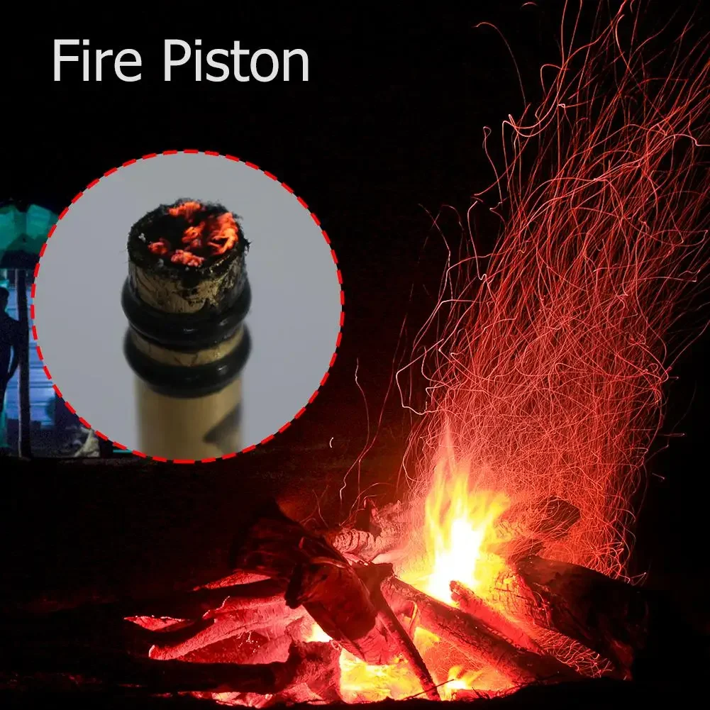 Brass Emergency Fire Tubes Practical Compression Outdoor Igniter Tube  Fire Start Piston Survival Tool Camping Equipment thumbnail 3
