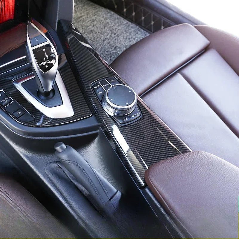 For BMW 3 4 Series F30 F31 F32 F36 3GT 320i Carbon fiber Car Center Console Gear Shift Panel Sticker Cover Interior Decoration thumbnail 3