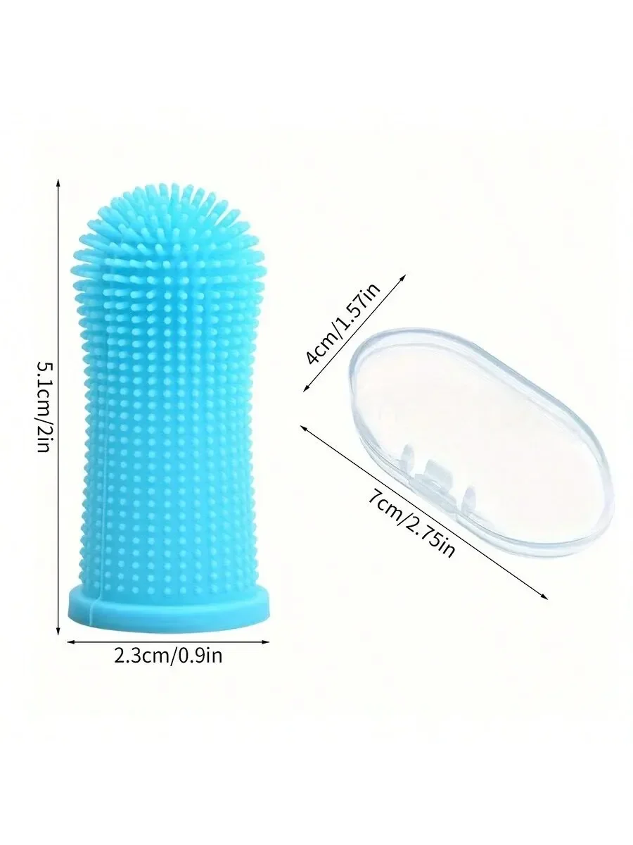 Pet Finger Toothbrush Cleaning Products for Cats and DogsOral Cleaning ToothbrushesSilicone Bristles thumbnail 2