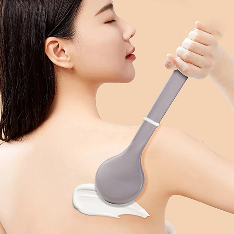 Multi Function Lotion Sunscreen Ointment Applicator Long Handle Body Cleaner Shower Brush Back Massager Beauty Tool thumbnail 2