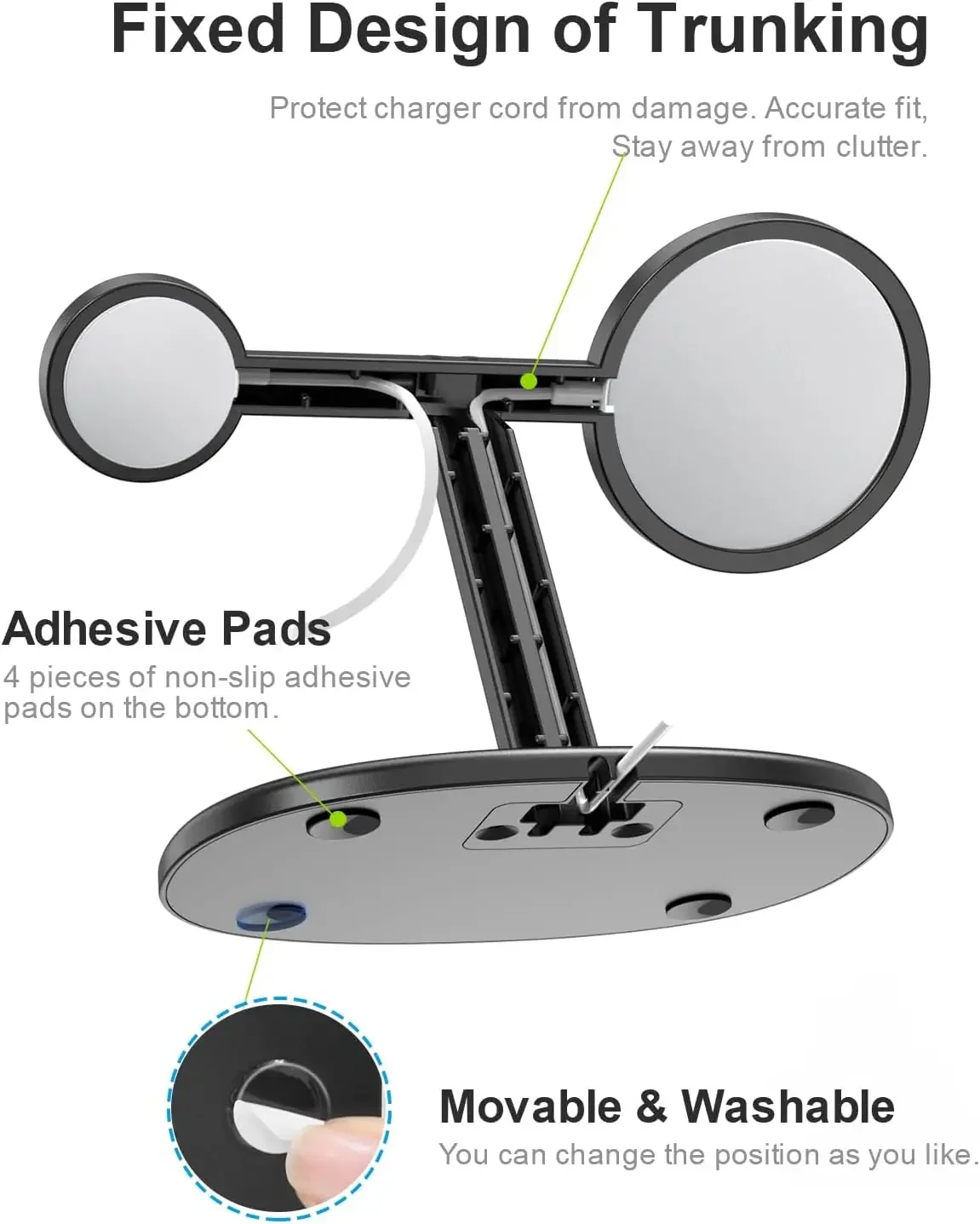 EWA 2-in-1 MagSafe Charging Cradle Dock for iPhone 16/15/14/13/12 and Apple Watch Series,SE, Non-Slip Dock (Charger not included thumbnail 5