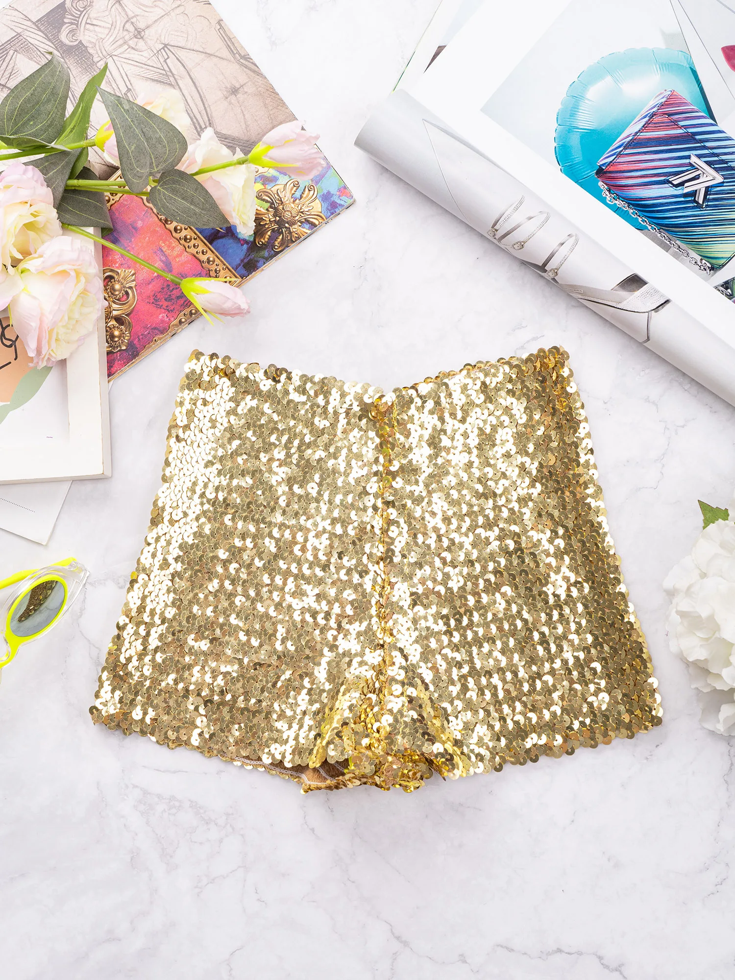 Kids Girls Sequins Dance Shorts Fashion Y2K Clothes Solid Color Boxer Shorts Hip Hop Jazz Street Dancewear Performance Costume thumbnail 4
