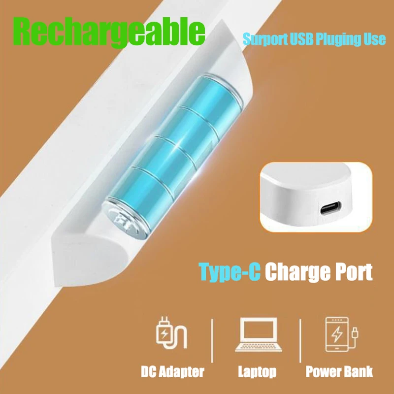 Remote LED Desk Lamp Magnetic Hanging Night Light USB Rechargeable Table Lamp 3 Colors Reading Light For Cabinet Closet Wardrobe thumbnail 5