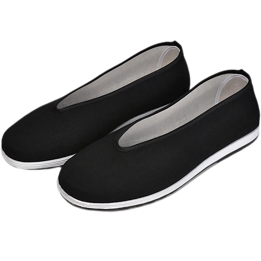Chinese Traditional Martial Arts Shoes Men Kung Fu Wing Chun Tai-Chi Wushu Black Cloth Old Beijing Casual Shoes Sport Sneaker