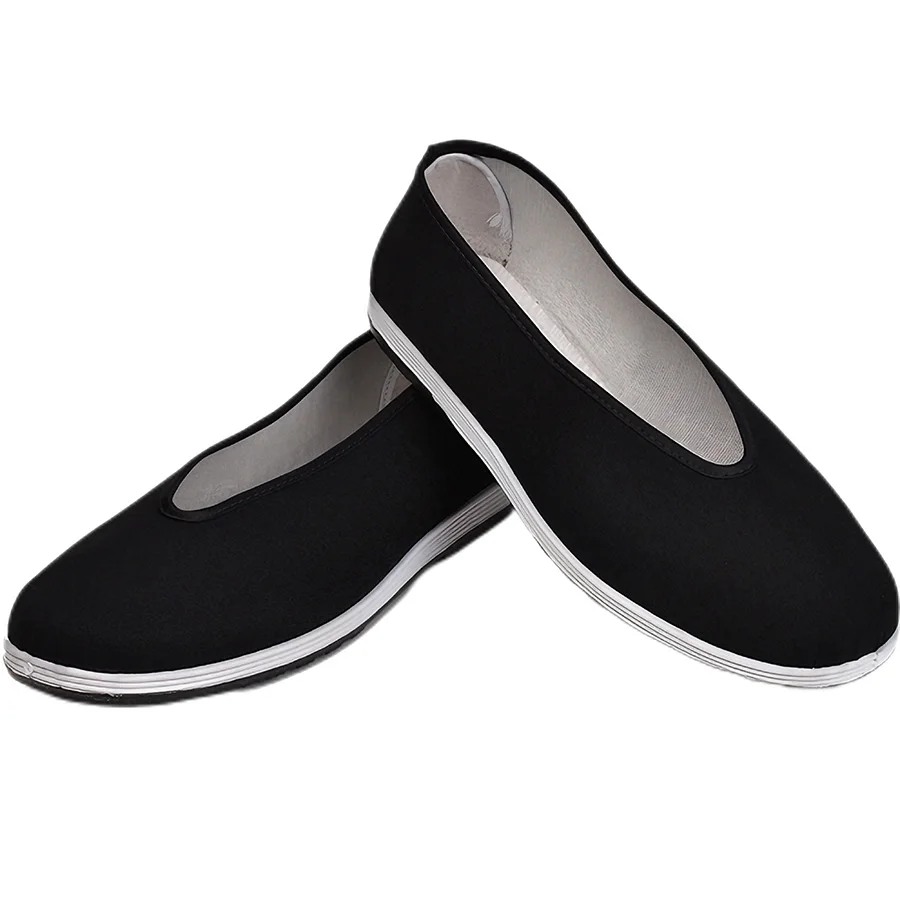 Chinese Traditional Martial Arts Shoes Men Kung Fu Wing Chun Tai-Chi Wushu Black Cloth Old Beijing Casual Shoes Sport Sneaker thumbnail 3