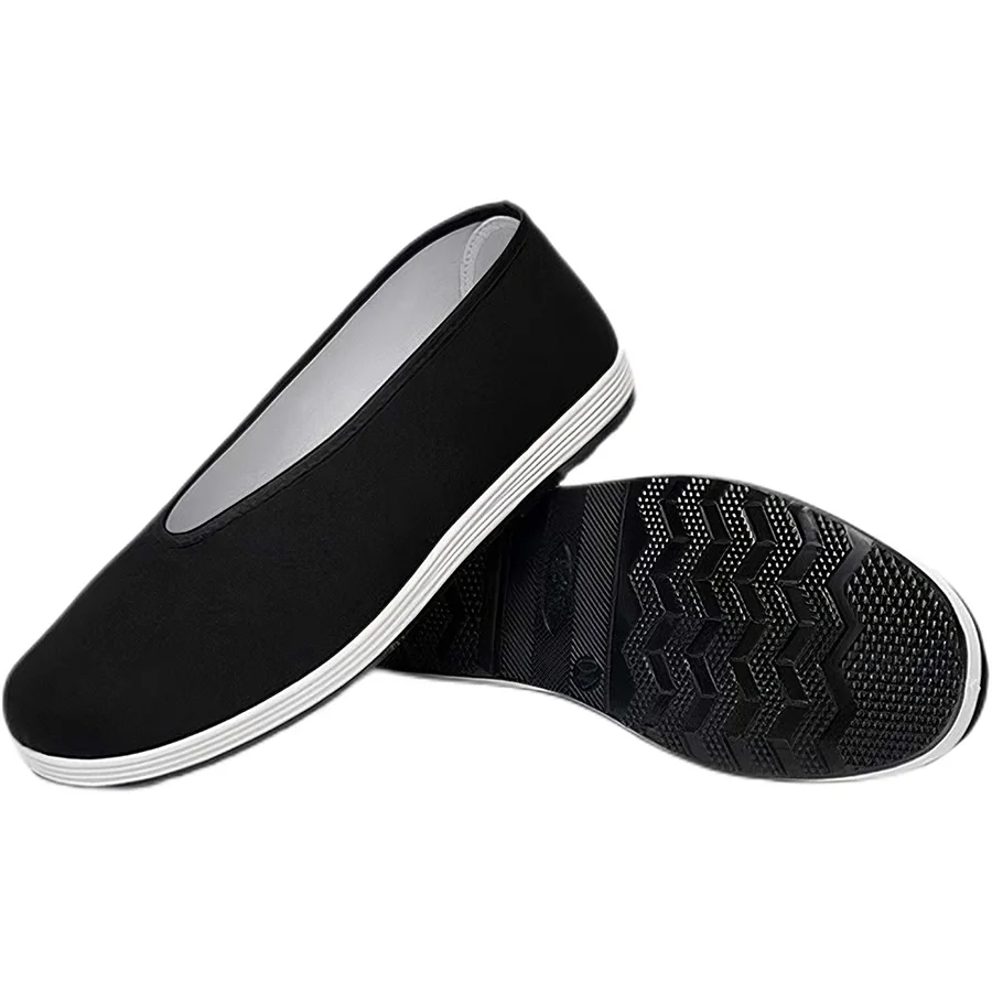 Chinese Traditional Martial Arts Shoes Men Kung Fu Wing Chun Tai-Chi Wushu Black Cloth Old Beijing Casual Shoes Sport Sneaker thumbnail 2