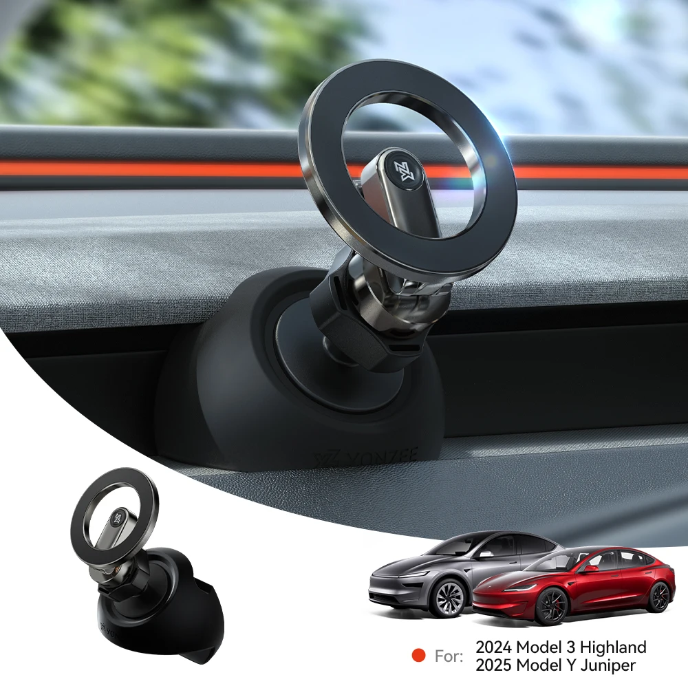 YZ For Tesla Magnetic Car Phone Holder 2025 Model 3 Y Highland Juniper Air Vent Mount Car Bracket Stand 360 Degree Rotatable